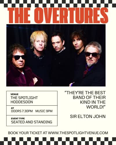 Twist and shout your way back to the swinging sixties with The Overtures!