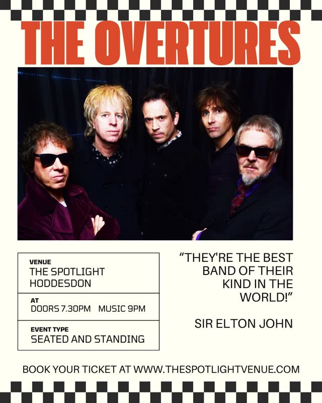Twist and shout your way back to the swinging sixties with The Overtures!