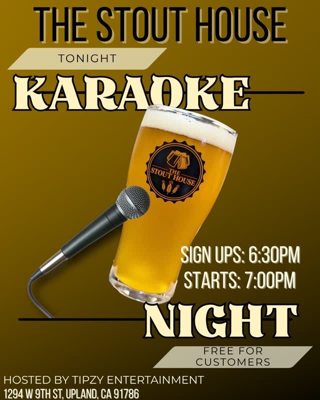 TONIGHT One more round. One more song. Stout House Karaoke