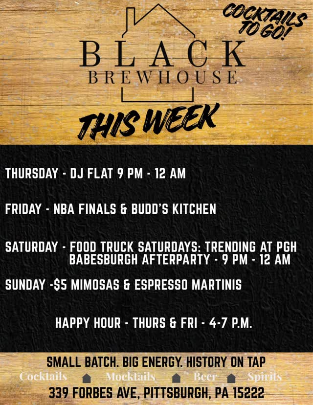 This Week at Black Brewhouse