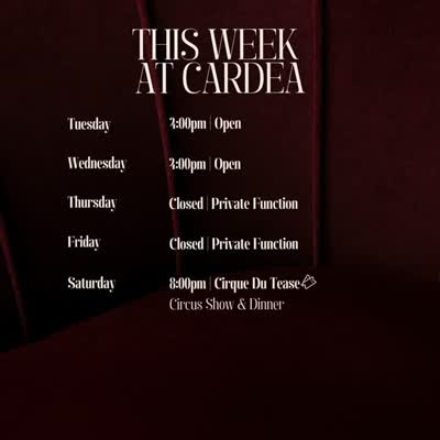 Circus & Burlesque show / Dining at Cardea