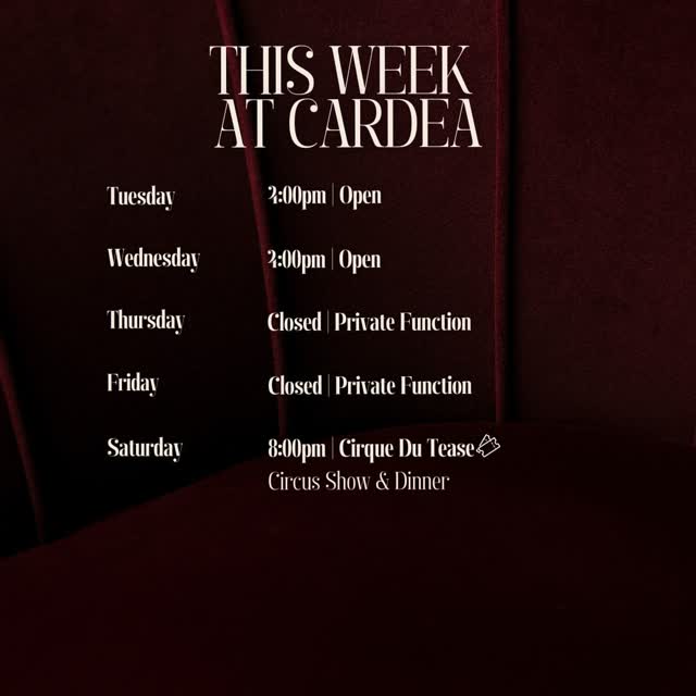 Circus & Burlesque show / Dining at Cardea