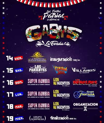 Las Fiestas Patrias se celebran en Gaby's La Fonda