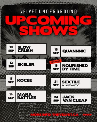 VELVET UNDERGROUND UPCOMING SHOWS