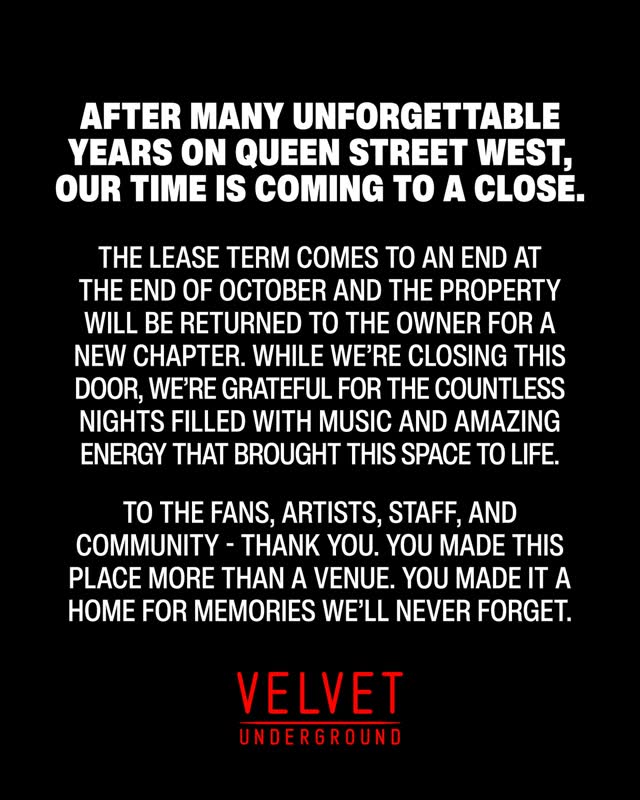 Our time on Queen Street West is coming to a close