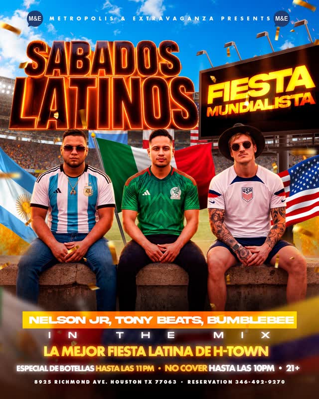 Mientras unos ven el Mundial... nosotros lo celebramos en la pista. 🔥 Esta noche la fiesta se juega en Metropolis & Extravaganza con los mejores beats de: DJ Nelson Jr., DJ Tony Beats, DJ Bumblebee