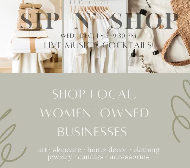 Cocktails and live music shopping local women-wonder businesses event
