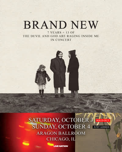 Brand New will be playing in Chicago at Aragon Ballroom