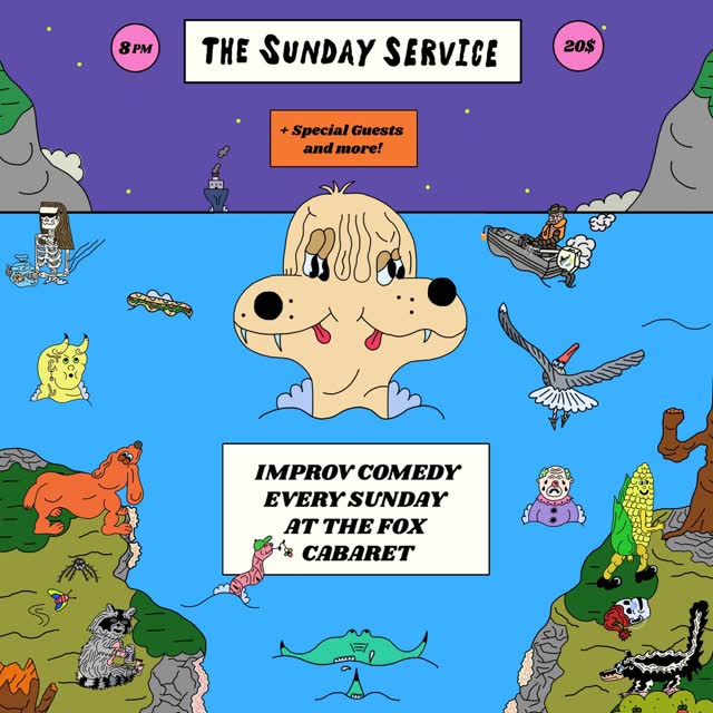 Tonight, end your weekend with award-winning improv comedy at The Sunday Service @sundayserviceimprov!