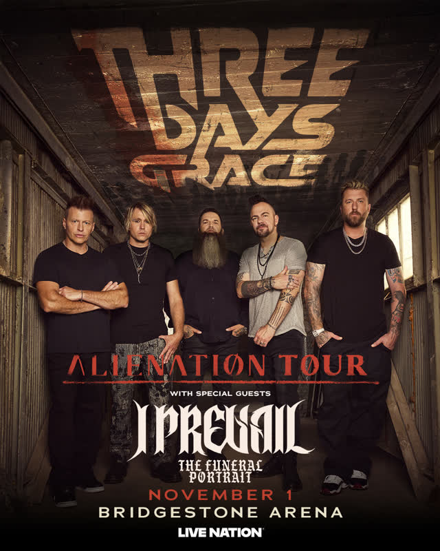 Three Days Grace live in Smashville with special guests I Prevail and The Funeral Portrait