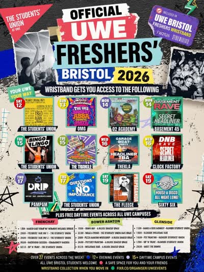 OFFICIAL UWE FRESHERS' BRISTOL 2026