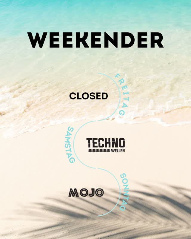 Weekend is loading! Saturday @technowellen Sunday MOJO
