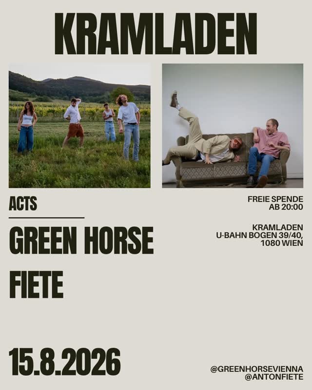 Wir spielen am 15.08.2026 im Kramladen mit @antonfiete