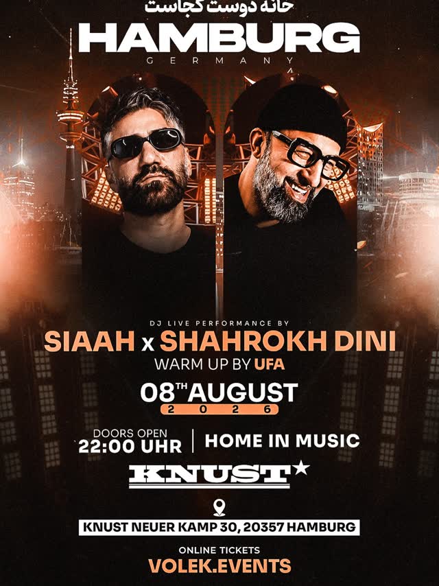 Am 08.08. geht es weiter .... Wir freuen uns auf SIAAH und SHAHROKH DINI in Hamburg... wie beim letzten mal, wird es Leckereien geben und falls wir Künstlerinnen in der Community haben, bitte meldet euch. Wir freuen uns sehr auf euch