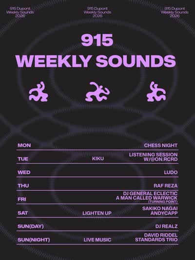 Weekly Event Schedule: Chess, Listening Sessions, DJ Sets, Live Jazz