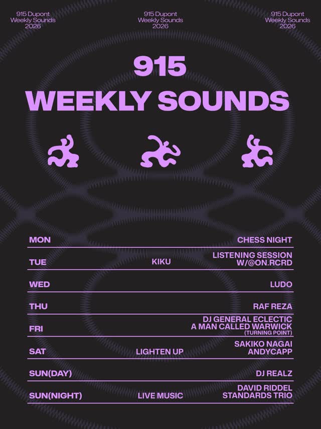 Weekly Event Schedule: Chess, Listening Sessions, DJ Sets, Live Jazz