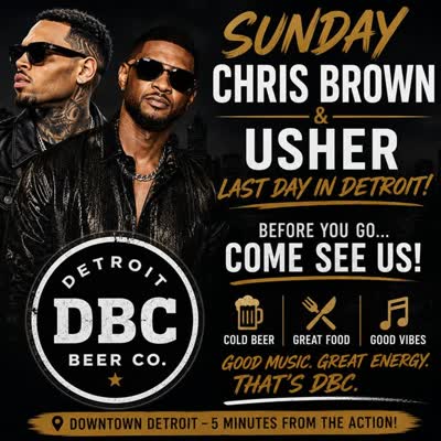 Chris Brown and Usher concerts at Detroit Beer Company