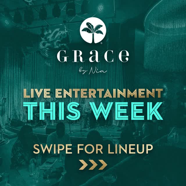 The weather is hot, and so are the performances this week at Grace By Nia!🔥 Fri: @cuscampbell , Sat: @therashannlangleyproject , Sunday brunch rewind and Sunday dinner: @heyrimjeon