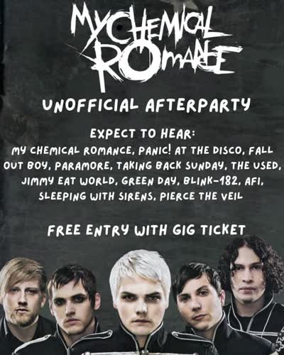 JUST LEFT @mychemicalromance UNOFFICIAL AFTERPARTY