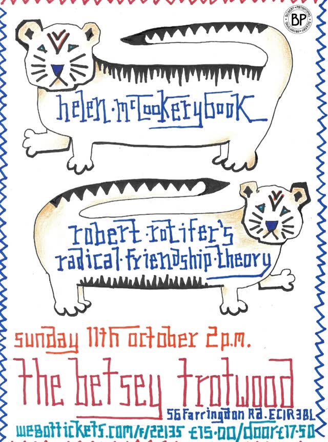 Helen McCookerybook and Robert Rotifer's Radical Friendship Theory live at The Betsey Trotwood
