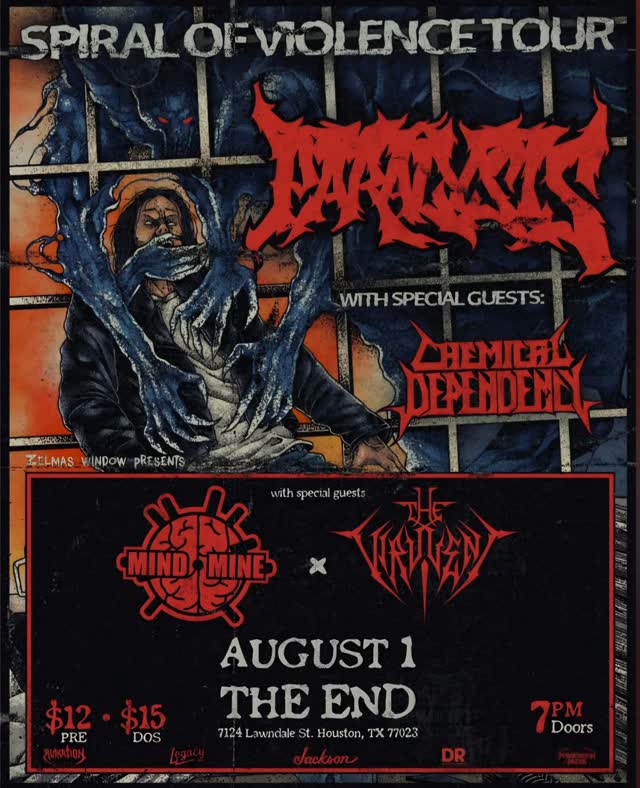 PARALYSIS HITS THE INDOOR STAGE WITH SPECIAL GUESTS FROM CHEMICAL DEPENDENCY, MIND MINE, AND THE VIRULENT!
