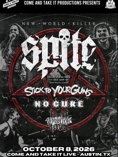 Spite, Stick To Your Guns, No Cure and Vomit Forth at Come and Take It Live