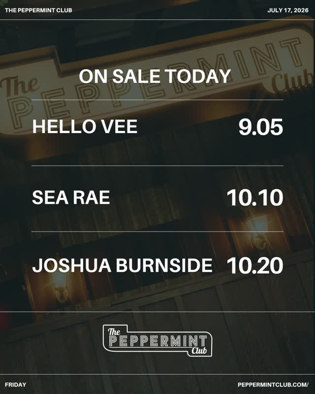 SHOWS ON SALE TODAY: itshellovee