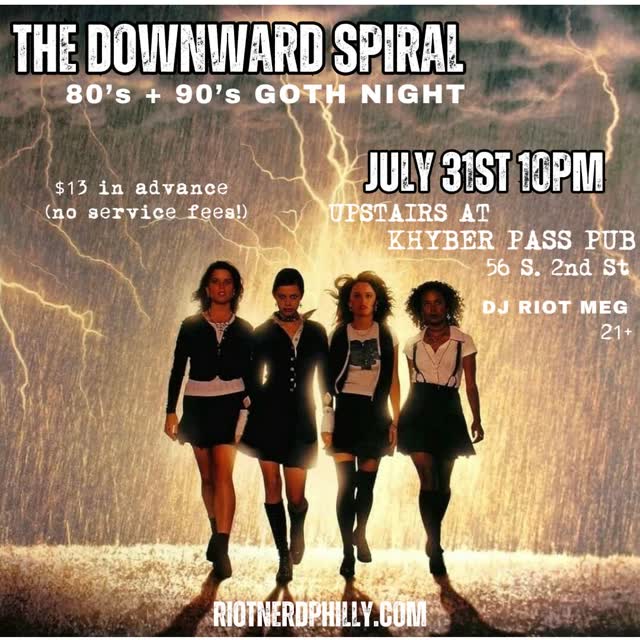 THE DOWNWARD SPIRAL 80's + 90's GOTH NIGHT