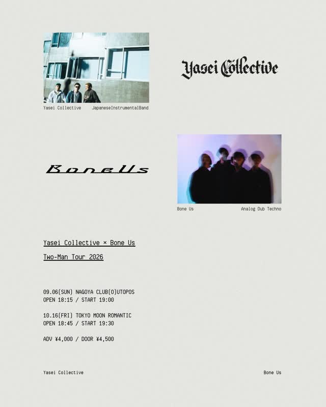 Yasei Collective × Bone Us 2MAN TOUR 東京公演