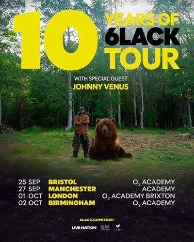 6lack UK shows