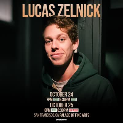 Lucas Zelnick is coming to The Palace of Fine Arts Theatre for a late show