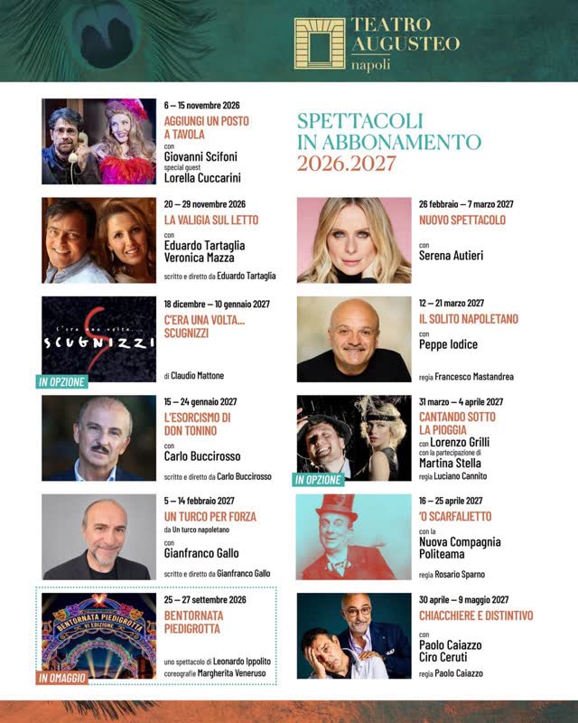 SPETTACOLI IN ABBONAMENTO 2026.2027