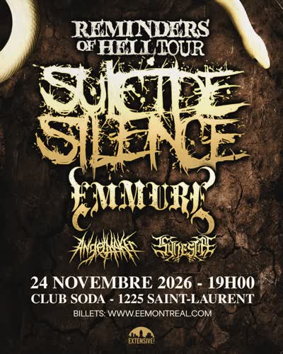 Suicide Silence, Emmure, AngelMaker et Synestia