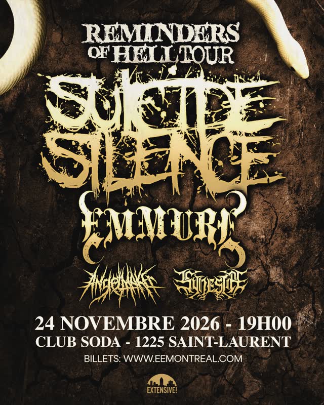 Suicide Silence, Emmure, AngelMaker et Synestia