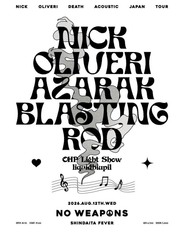 AZARAK presents -NO WEAPONS- Nick Oliveri Death Acoustic Japan Tour 2026