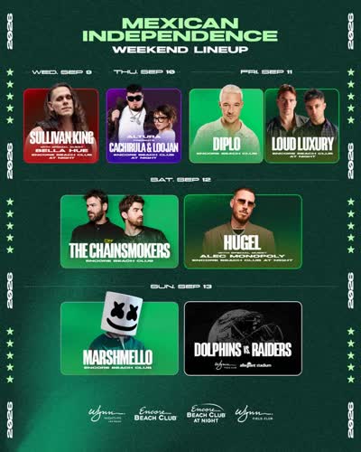 MEXICAN INDEPENDENCE WEEKEND LINEUP