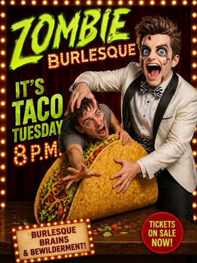Taco Tuesday at Zombie Burlesque!