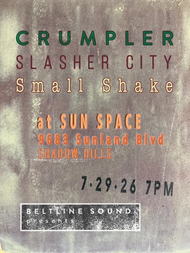 Crumpler returns to Sunland Sunspace with Slasher City and Small Shake Band