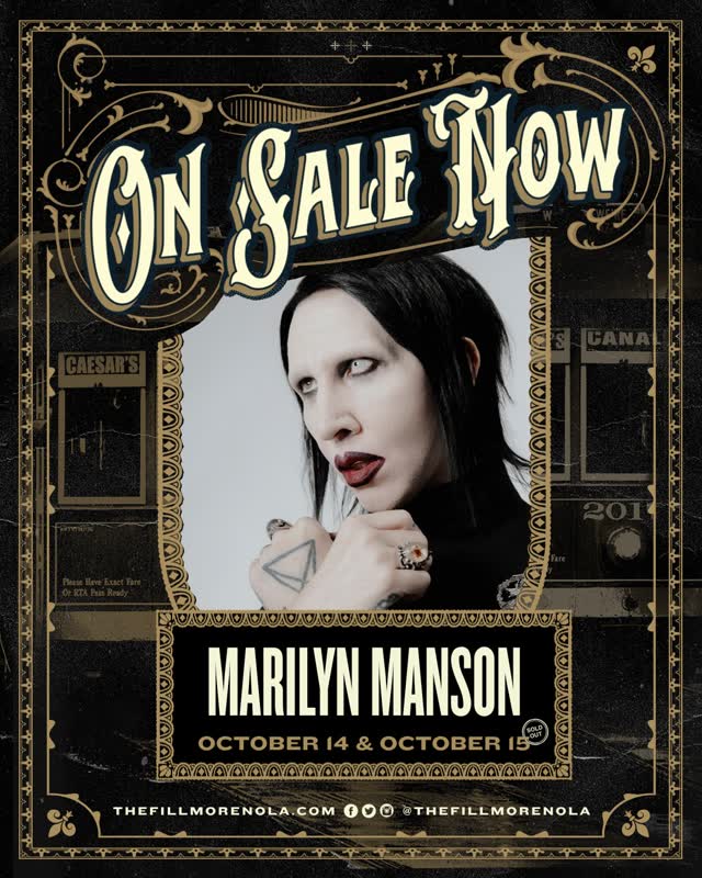 Marilyn Manson is coming to The Fillmore NOLA