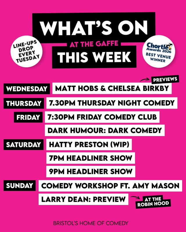 What’s On This Week At The Gaffe Comedy Club