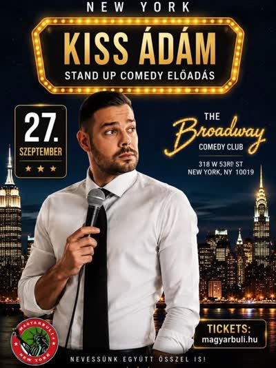 Kiss Ádám érkezik a Broadway Comedy Klub-ba