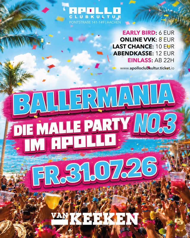BALLERMANIA – DIE MALLE PARTY IM APOLLO!