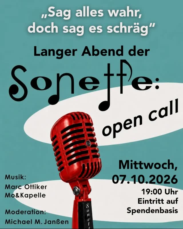 Der Sonette-Workshop von Michael M. Janßen präsentiert: Sich. Seine Sonette.