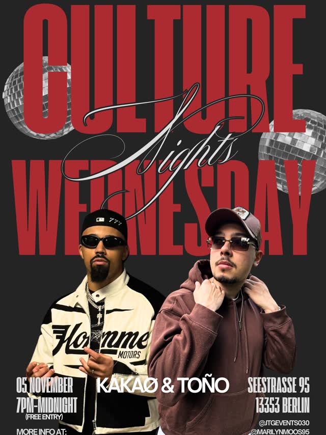 CULTURE NIGHTS — WEDNESDAY TAKEOVER