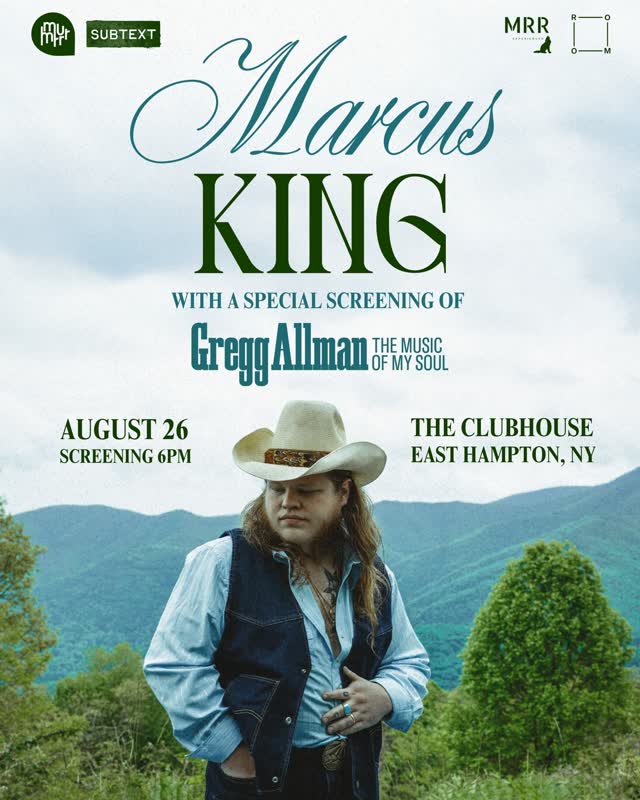 Marcus King with a special screening of Gregg Allman: The Music of My Soul