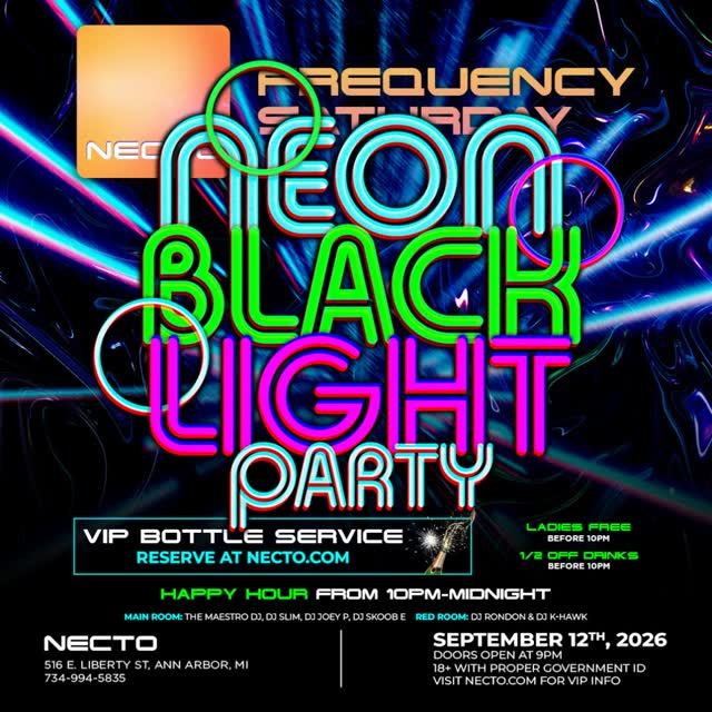 Frequency Saturday Neon Black Light Party