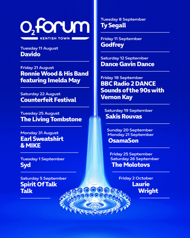 O2 Forum Kentish Town Lineup