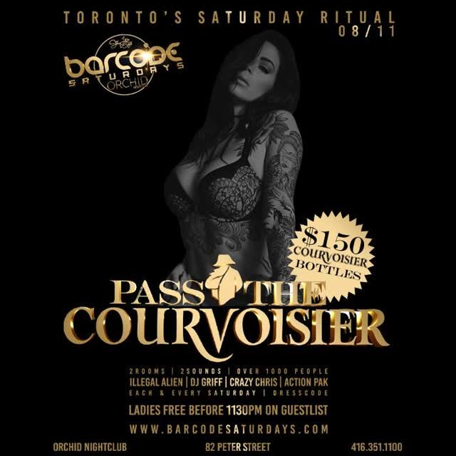 PASS THE COURVOISIER - barcode SATURDAYS
