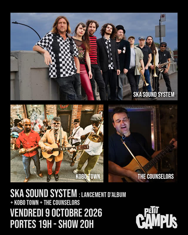 Ska Soundsystem : lancement d'album + Kobo Town + The Counselors