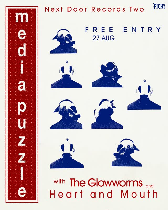 PICHY presents: media puzzle (AUS) + The Glowworms + Heart and Mouth